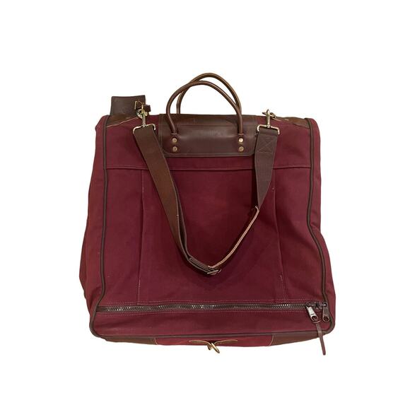 Duluth Pack Sportsman's Garment Bag In Waxed Canvas Burgundy EUC - Picture 2 of 12